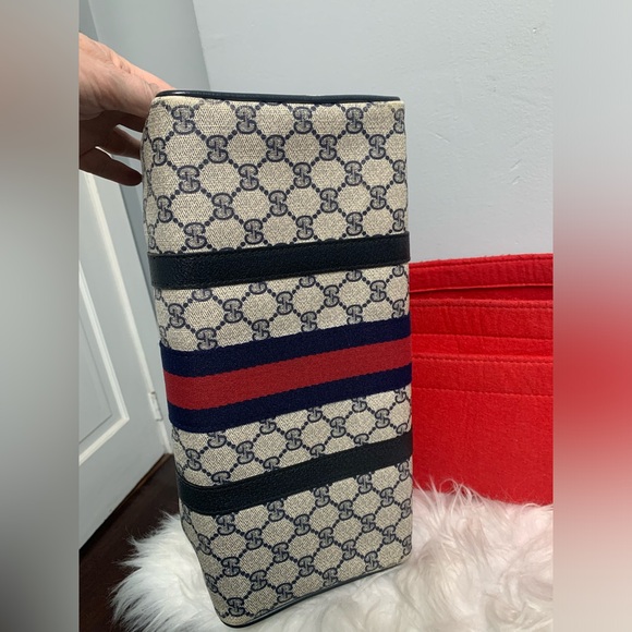 Authentic Gucci Sherry Line navy blue Ophidia Boston bag speedy bag - Picture 6 of 17